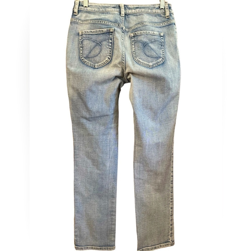 Chico’s Platinum Denim Mid Rise Classic 5 Pocket Jeans Straight Leg Zip Button - Picture 2 of 7